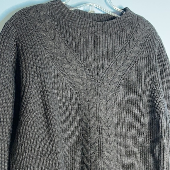 Nwot Talbots Black Ribbed Cable Lamb’s Wool blend Sweater XLP - Picture 2 of 9